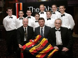 Abbey Past Pupils Sports Association September 2004 Abbey Students with Kevin Moran, Aidan O'Rourke & Headmaster Dermot McGovern